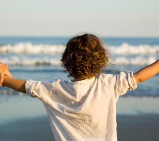 child at beach